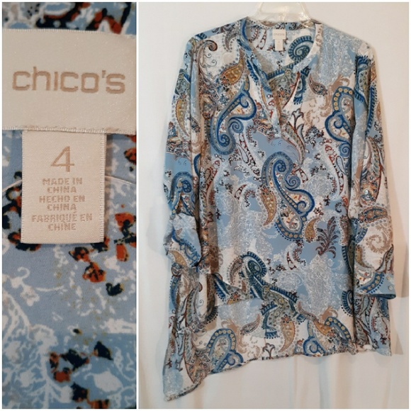 Chico's Tops - Chicos Printed Asymmetrical Top